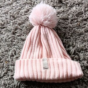 Calvin Klein Light Pink Ribbed Beanie